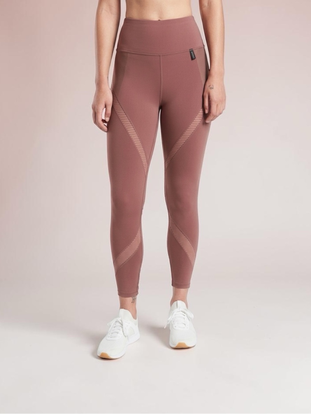 Athleta Allyson Felix Legend 7/8 Tight Leggings Hearth Rose Mauve Pink Size L